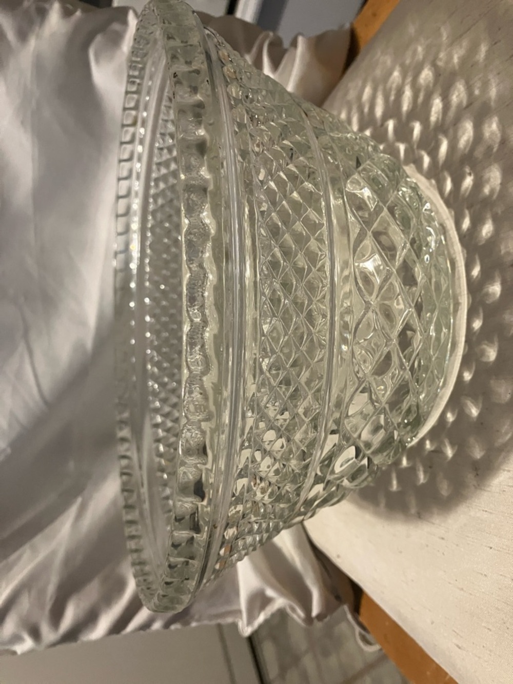 Vintage. Federal Glass large n deep crystal salad /fruit bowl. 9”-5” deep